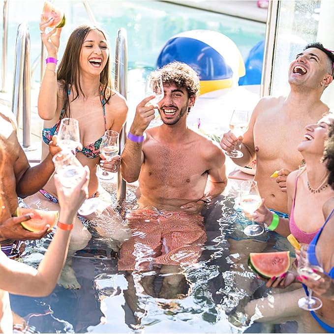 1400 Pack Wristbands for Events Paper Wristbands Waterproof Paper Bracelets Neon Wrist Bands Colored Wristbands Adhesive Hand Bands Armbands for Concerts(Blue)