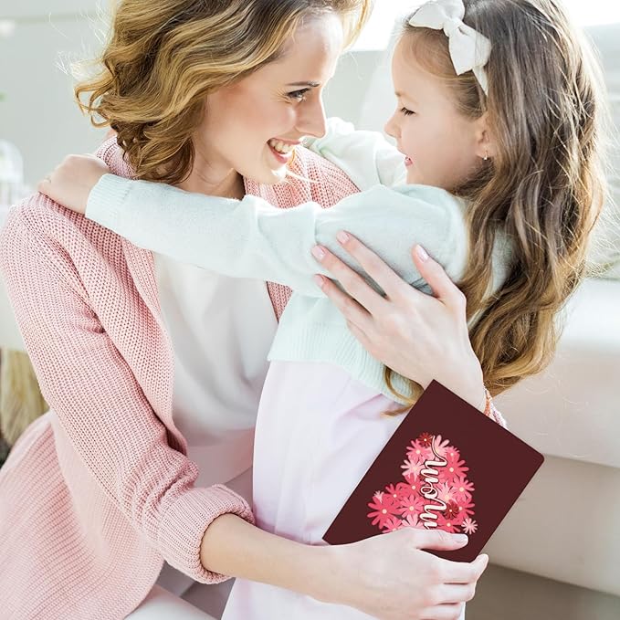 Fancy Land 12 PCS Mothers Day Cards Die Cut Design Happy Mothers Day Cards with Envelopes and Stickers Mothers Day Gifts