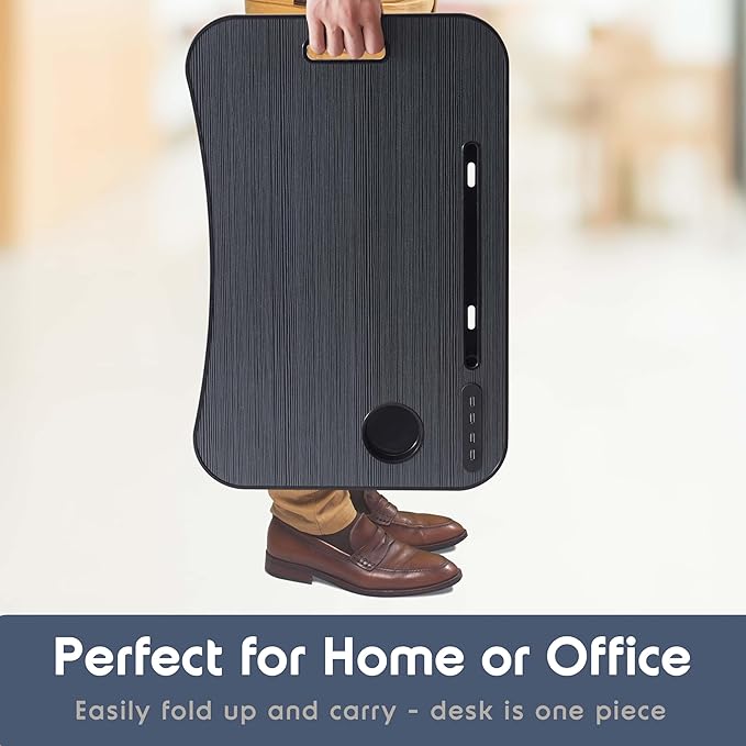 Nestl Lap Desk for Laptop - Foldable Laptop Desk for Bed and Couch, Portable and Lightweight Laptop Stand for Bed Breakfast, Working, Reading, and Writing, Lap Table with USB Ports, Large Laptop Tray