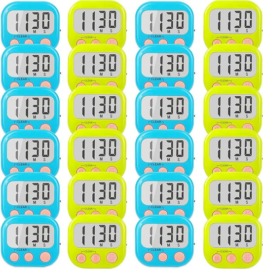 Classroom Timers for Teachers Kids Large Magnetic Digital Timer 24 Pack-Blue Green