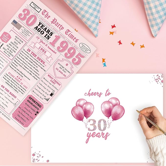 30th Birthday Decorations for Her，30th Birthday Gifts for Women，30 Bday Card，30 Year Old Bday Gifts for Wife Daughter Sister Girlfriend Family Friends Bestie Coworker