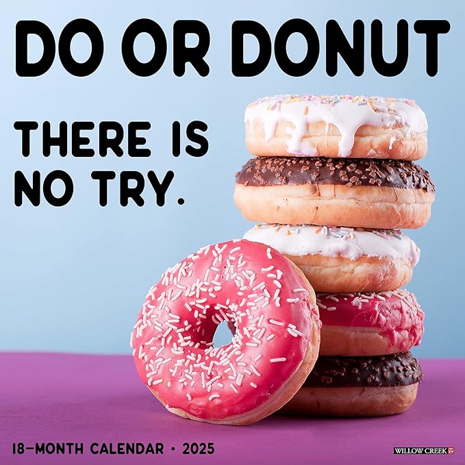 Willow Creek Press Do or Donut Monthly 2025 Wall Calendar (12" x 12")