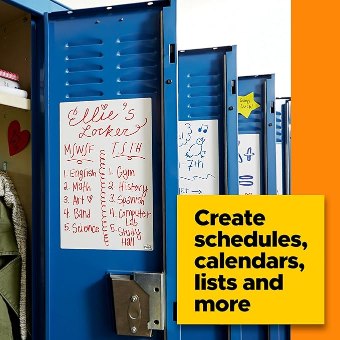 Post-it Dry Erase Sheets, 7 in x 11.3 in, Sticks Securely and Removes Cleanly