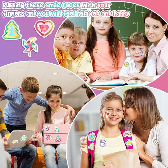 50 Pcs Anxiety Sensory Stickers Calm Stickers Reusable Sensory Strips Adhesive Textured Strips Toys Stress Anxiety Relief Items for Adult Teen Classroom Desk Office Fidget Supplies (Mindfulness)