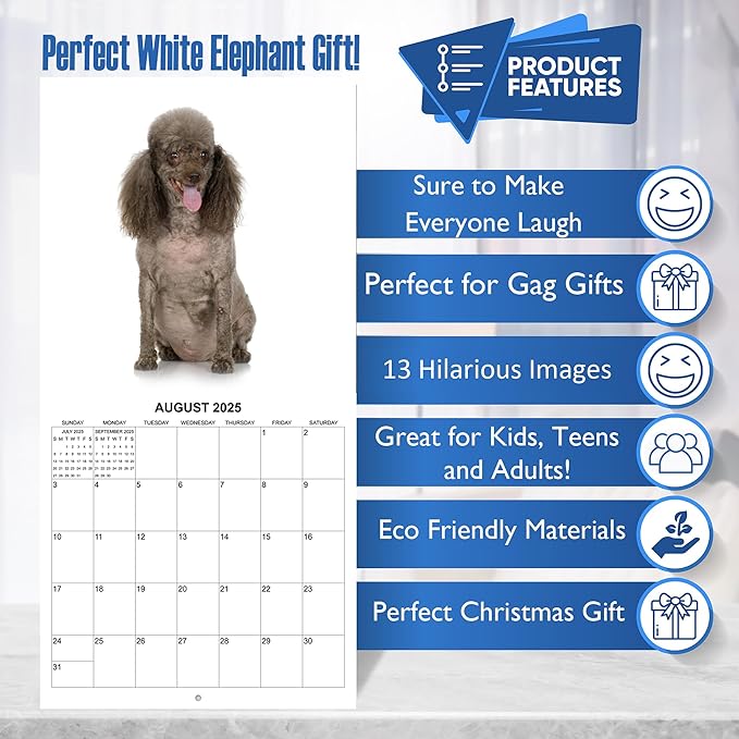 2025 Ugly Dogs Monthly Wall Calendar | Hilarious Gag Gift for Dog Lovers | Funny Dogs White Elephant Gift Calendar