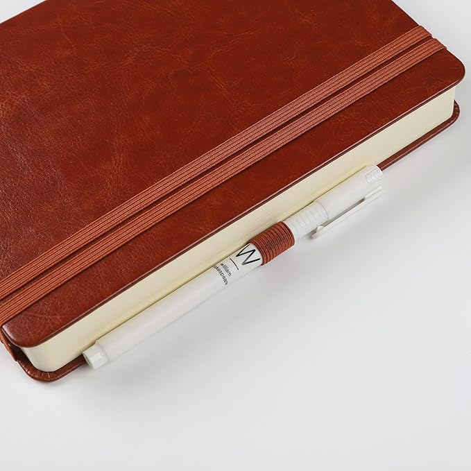 Journal Notebook Journal for Men/Women Journals for Writing A5 180Sheets 360Pages College Ruled Notebook 100gsm Lined Paper Leather Hardcover Journal 5.9'' X 8.4'' (Brown)