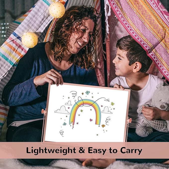 16 x 12 inches Dry Erase Whiteboard, Rose Gold Magnetic Desktop Double-Sided White Board with Stand, 10 Markers, 1 Eraser, 4 Magnets, Portable Whiteboard Easel for School Office Home