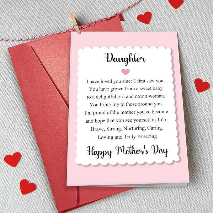 Sweet Mother’s Day Card for Daughter, 1st Mothers Day Card for Her, Poem Mothers Day Card, New Mom Card, Funny Mothers Day Gift from Mom Dad