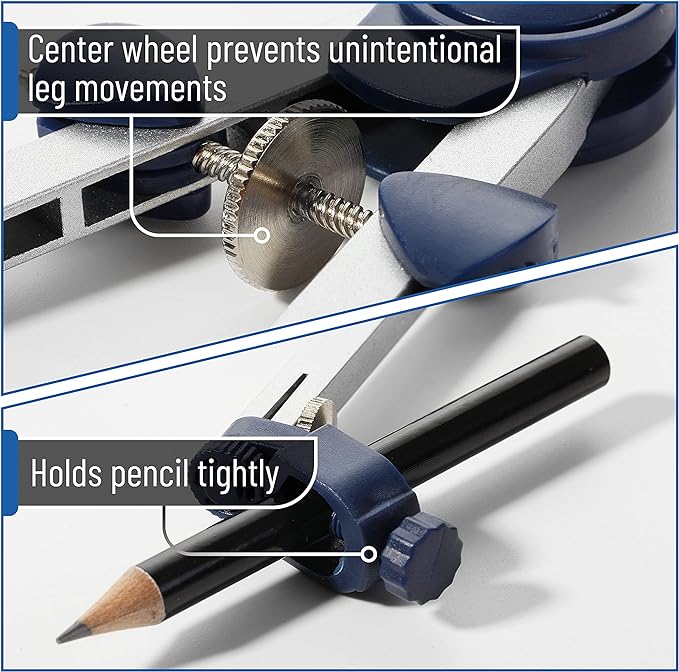 Mr. Pen- Compass for Geometry, Compass with Pencil, Compass Drawing Tool, Drawing Compass, Math Compass, Drafting Tools, Drawing Tools, Geometry Compass, Circle Drawing Tool, Geometry Set
