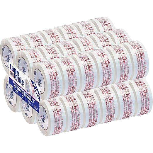 Aviditi Tape Logic 2 Inch x 110 Yard 2.2 Mil Red/White, Heavy Duty Packing Tape, "If Seal is Broken" 36 Pack, Perfect for Packing, Shipping, Moving, Home and Office