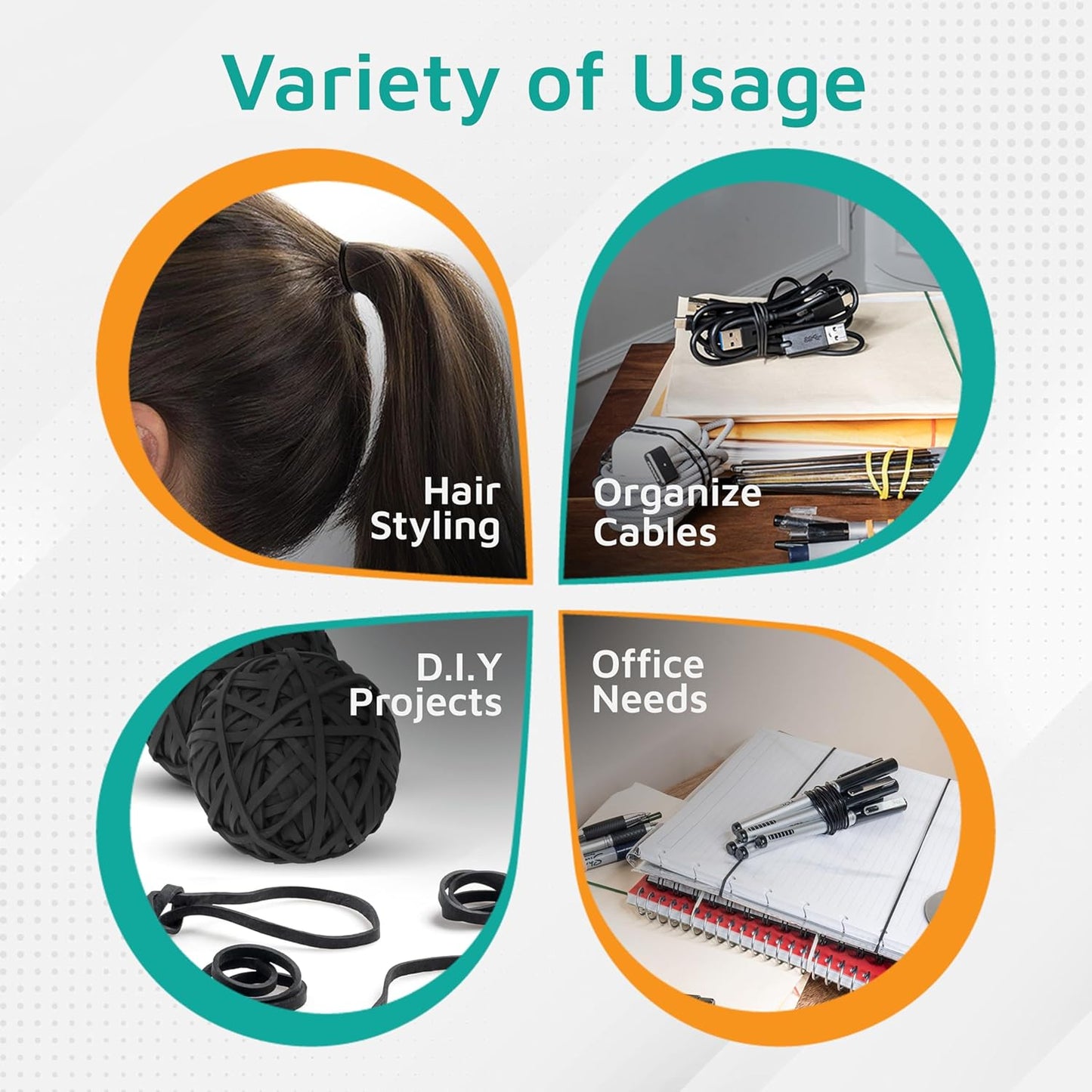 PlasticMill UV Resistant Rubber Bands Size 33 (3 1/2" x 1/8") - EPDM #33 Black Rubber Bands Office Supplies - Strong, Elastic Bands for Crafts, Cash, File Folders (100-Pack)