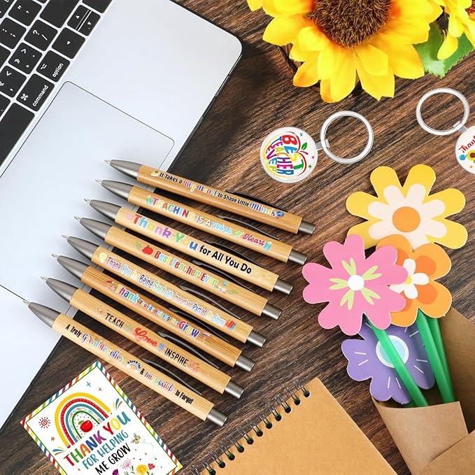 HOWAF 16pcs Teacher Appreciation Pens Teachers Appreciation Gifts Ballpoint Pens Bulk Teacher's Pens Inspirational Thank You Teachers Pen Thank You Teacher Gift for School Office Supplies