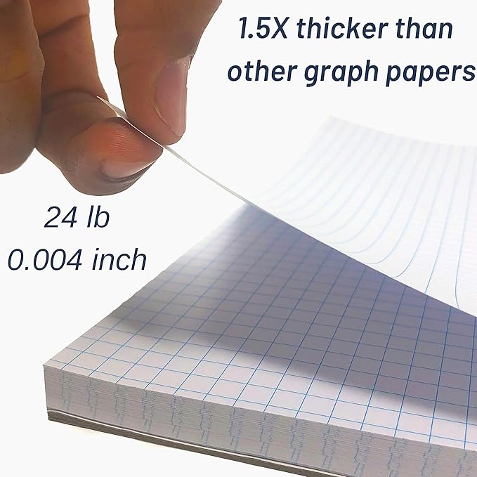 Mr. Pen- Graph Paper, Grid Paper Pad, 4x4 (4 Squares per inch), 8.5"x11", 55 Sheets, 3-Hole Punched, Grid Paper, Graph Paper Pad, Graphing Paper, Computation Pads, Drafting Paper, Blueprint Paper