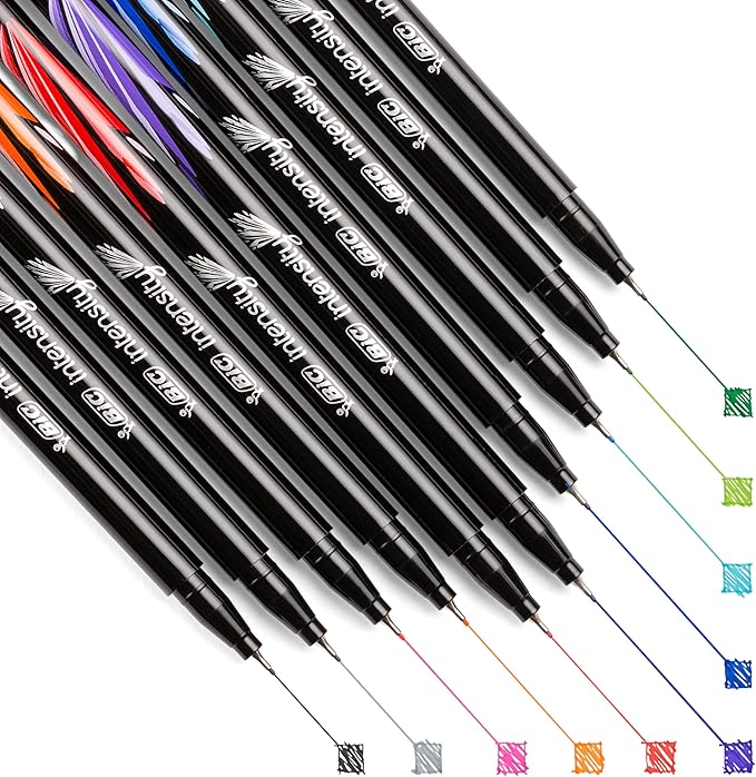 BIC Intensity Fineliner Marker Pens, Fine Point (0.4 mm), Assorted Colors (Colors May Vary), 10-Count
