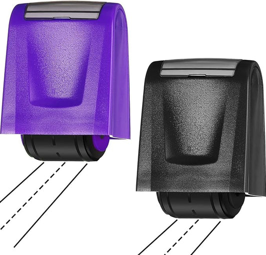 Sherr 2 Handwriting Line Stamp Roller Dashed Handwriting Lines Practice Roller Stamp for Kids, Teachers Kindergarten Education Classroom Back to School Need(2.72 x 2.44 x 1.54 Inch,Purple, Black)