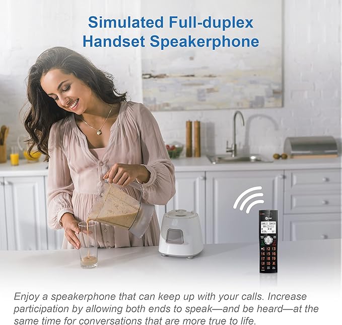 AT&T CL80067 Accessory Handset for CL82x07, CL82x57, CL82x67, CL83x07, CL84x07 Series Cordless Phone for Home with Call Blocking, Caller ID Announcer, Intercom, and Long Range, Black/Wood Grain Finish