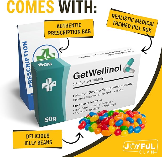 Get Well Soon Gift, Funny Joke Pill Box with Edible Candy, Thinking of You Gift for Sick Friends, Feel Better Speedy Recovery Gifts, Sending Hugs Post Surgery