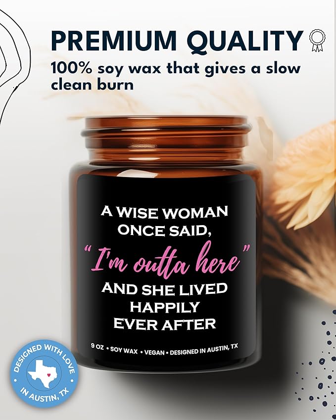 Funny Retirement/Divorce Candle, Cool Retirement Gifts For Women, Divorce Gifts For Women, Best Retirement Gifts For Women, Farewell Gifts For Colleagues Coworker Teacher, Happy Retirement Gifts Ideas