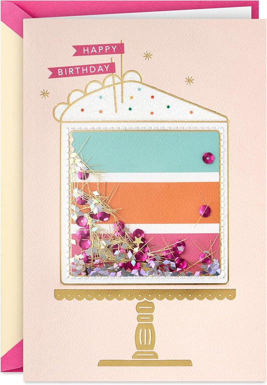 Hallmark Signature Birthday Card for Her (Sparkly Birthday Cake)