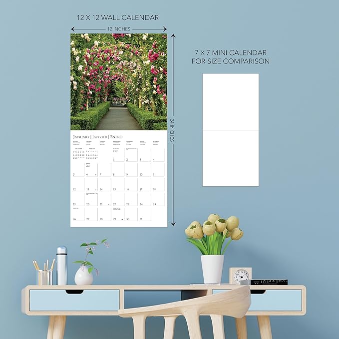 Graphique 2025 In the Garden Wall Calendar | 12” x 12” | Thick Paper | Home & Office Organizer | Large Monthly Grid | 3 Languages & Marked Holidays | 4 Month Preview Page for 2026