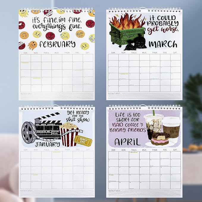 Here We Go Again 2025 Calendar, Fun Here We Go Again Calendar, Hanging Month Hanging Calendar, Match Your Witty Personality, Novelty Planning Wall Calendar Note Pads for Home Office