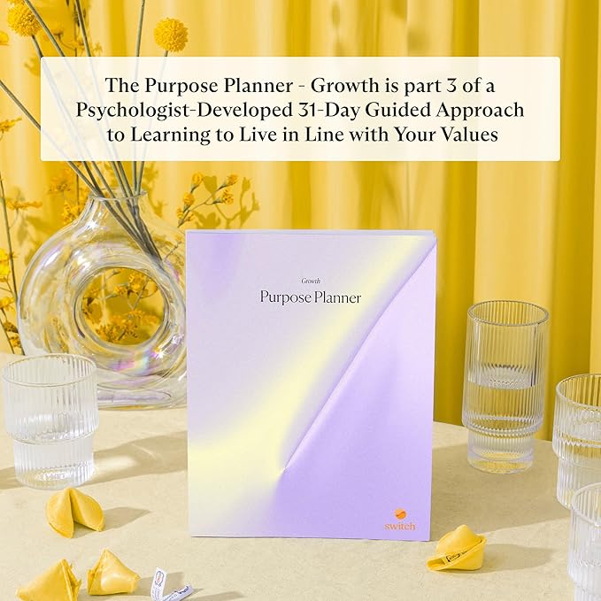Switch Research Purpose Planner "Growth": Psychologist-Backed Goal Planner for Developing a Life of Purpose - 31-Day Undated Productivity Planner - Guided Prompts, Techniques, and Insights
