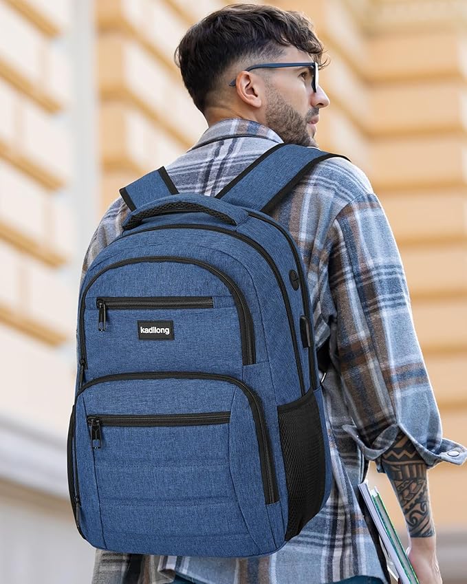 School Backpacks for Teen Boys Bookbag with Laptop Compartment,Back Pack for Men Water Resistant Schooler with USB Charging Port,Morrales Knapsack for Business College High School