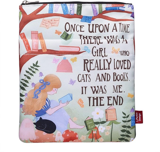 Book Sleeve for Book Lovers, Bookish Book Protector, Book Covers for Paperbacks, Washable Fabric, Book Sleeves with Zipper, Medium 11 Inch X 8.7 Inch