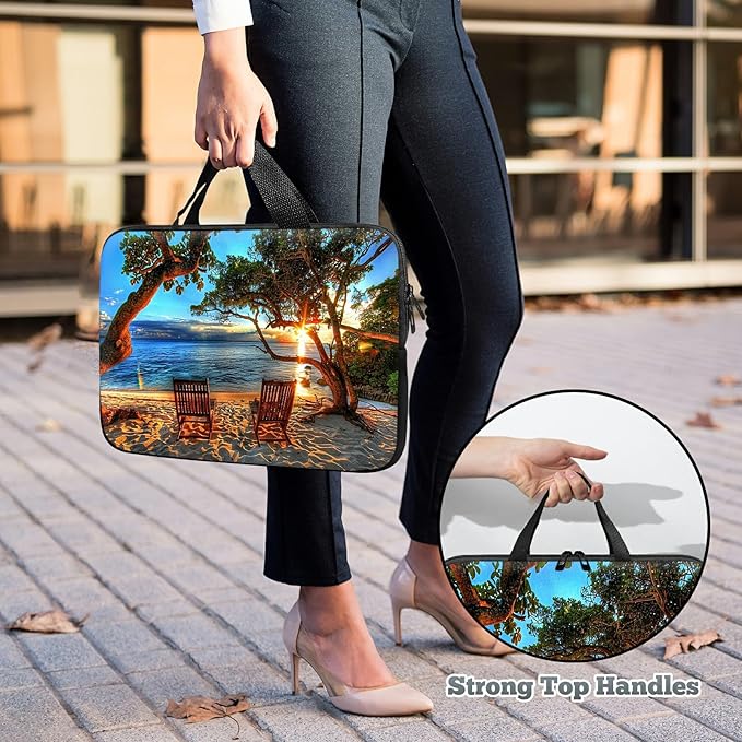 Universal Laptop Sleeve Tablet Case 12 inch, Sunset Tree Slim Carrying Case Durable Handbag Travel Laptop Bag for Surface Pro 9 8 7/Laptop Go 2 3, MacBook Air 11/12