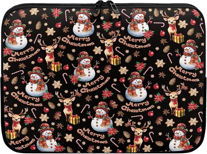 Christmas Snowman Laptop Sleeve for Women 17 inch Laptop Protector with Multiple Uses Computer Carrying Case Portable Tablet Bag Lap Top Case Men Laptop Protector