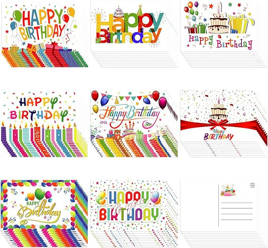 Junkin 80 Pack Happy Birthday Cards Assortment Birthday Postcards Bulk Greeting Blank Cards for Women Men Adults, 4 x 6 Inch (Birthday)