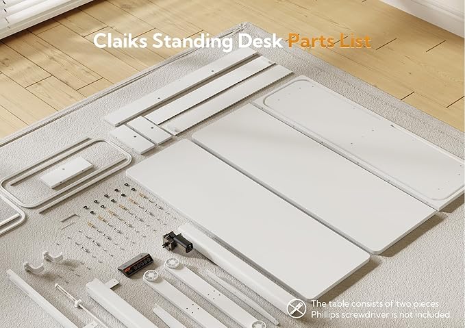 Standing Desk with Roller Shutter Door, Electric Standing Desk Adjustable Height, Adjustable Standing Desk with Storage Shelves, 48 Inch White