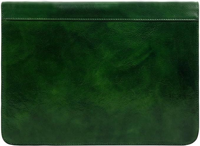 Time Resistance Leather Portfolio - A4 Document Folder - Padfolio - Italian Handcrafted Organizer Folio - Gift Box Included