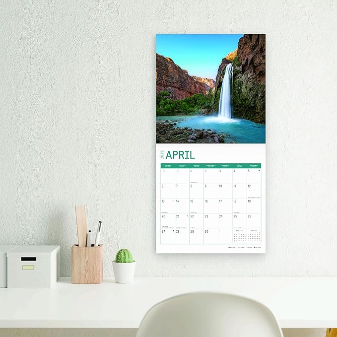 2025 Grand Canyon Monthly Wall Calendar by Bright Day, 12 x 12 Inch National Park Scenic Photography