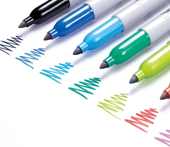 Sharpie Permanent Markers, Fine Tip, Black & Red, 2 Pack