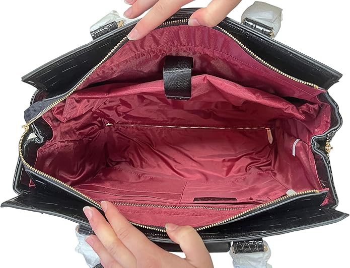 JKM and Company Alligator Compatible With Computer iPad, Laptop Tablet Rolling Tote Bag Briefcase Carryall Bag