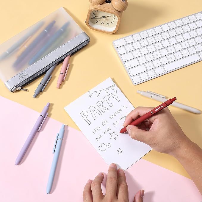 Mr. Pen- Retractable Gel Pens, 12 Pack, Morandi and Vintage Barrels, Black Gel Pens, Fast Dry, Gel Pens Fine Point 0.5mm, Retractable Pens, Cute Pens, Gel Ink Pens, Aesthetic Pens for Journaling