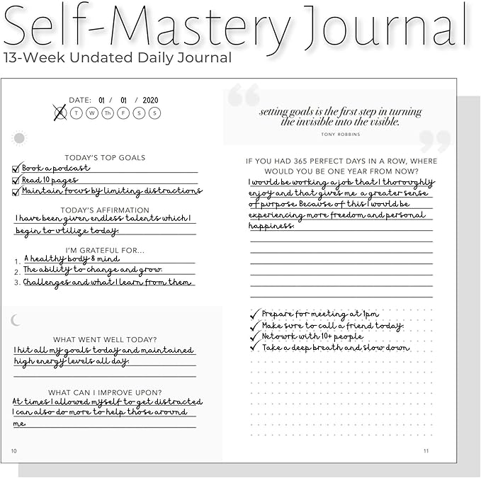 Self-Mastery Journal for Men - Gratitude Journal – 5 Minute Journal - Reflection Manifestation Journal for Mindfulness – Self Care Journal – Goal/Guided Gratitude Journal for Women & Men