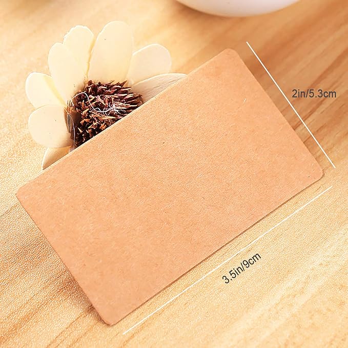 VANRA 300 Small Blank Cards 3.5x2 inches Color Cardstock Study Flash Cards Index Cards, Unruled with Rounded Corners (Kraft Brown, 300/Pack)