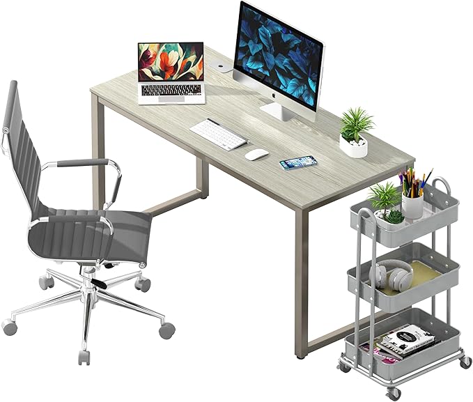 SHW Artwork Office 48-Inch Computer Desk, Maple