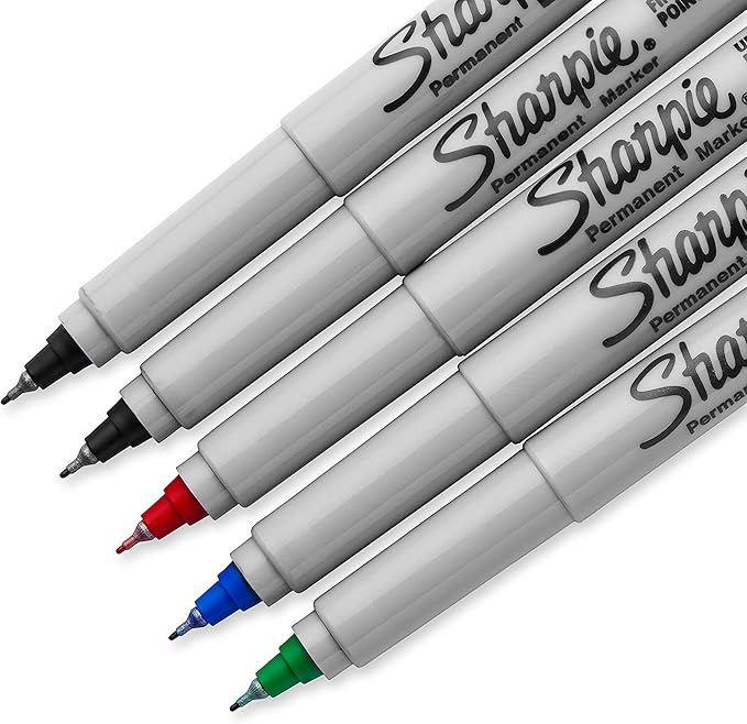 Sharpie 37675PP Permanent Markers, Ultra Fine Point, Assorted Colors, 5 Count