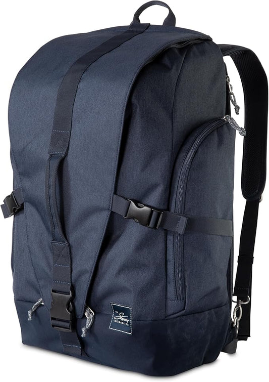 Skyway Luggage Rainier Weekender Backpack, Eco-Friendly, Made of 100% rPET Travel Laptop Bag for Women & Men, Flight Approved Carry On Bag, 43L, Tahoe Blue
