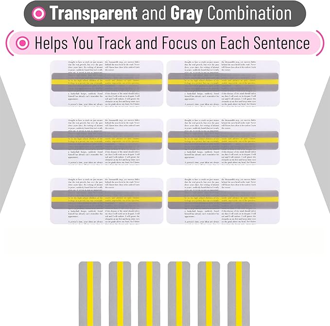 Mr. Pen- Guided Reading Strips, 18 Pack, Yellow, Highlighter Strips, Bookmarks for Kids