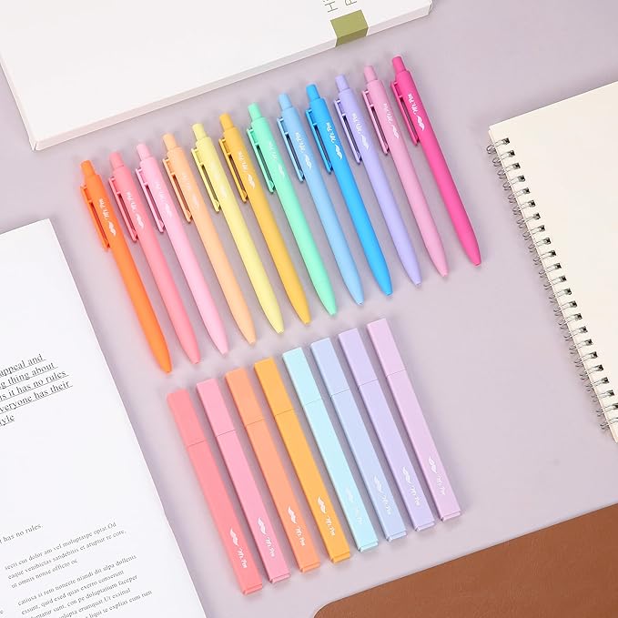 Mr. Pen- Aesthetic Highlighters and Gel Pens, 20 Pack, Assorted Colors Bible Highlighters No Bleed, Colorful Ink Gel Pens, Cute Highlighter Pens, No Bleed Highlighters for Bibles, Aesthetic Gel Pens