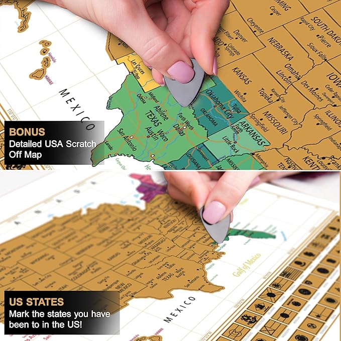 InnovativeMap Premium Scratch Off World Map Poster - Deluxe Scratch Off Map of the World with All Country Flags - Wall Art Travel Gift - Includes Accessories, 17 x 24 Inches - Black and Gold Edition