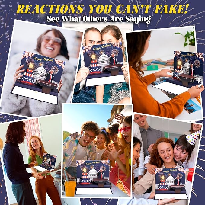 Pop Up Trump Birthday Card with Light & Sound - Greeting Card - Birthday - White House