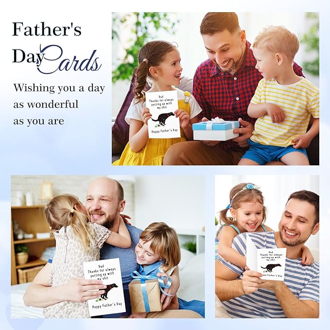 FaCraft Funny Fathers Day Card for Dog Dad, 4 x 6, Happy Naughty Fathers Day Gift Card, with Envelope, for Father from Wife Daughter Son Dog