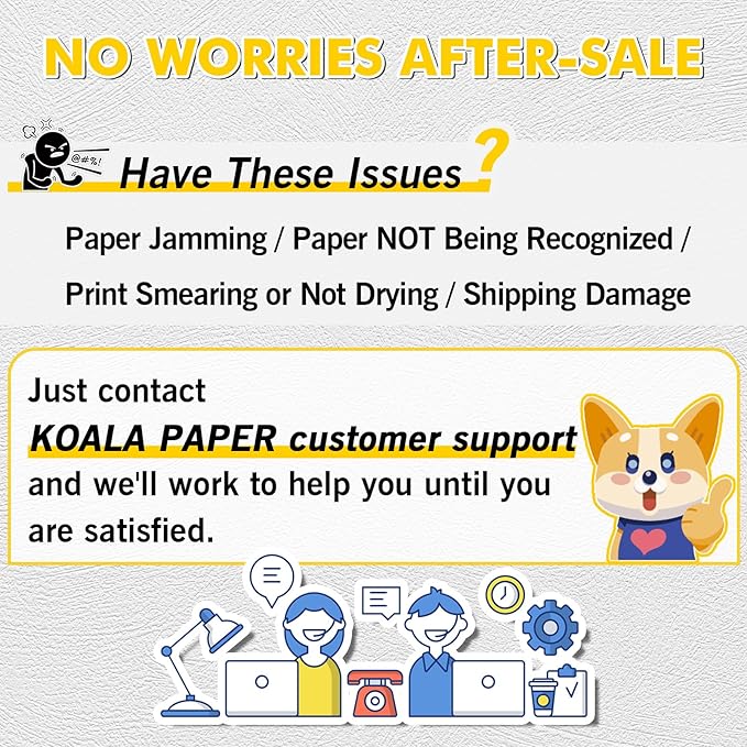 Koala Printable Clear Sticker Paper - ONLY for LASER Printer - 8.5x11 Inch 20 Sheets Full Sheet 100% Transparent Label Paper for DIY Personalized Decals, Labels