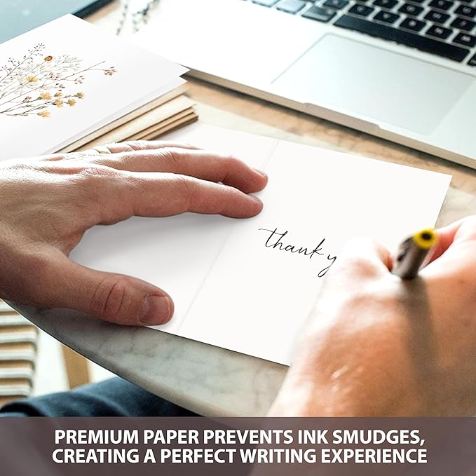 AUDREE 20 Pack Blank Cards and Envelopes 4x6 - Watercolor Wildflowers Blank Greeting Cards with Envelopes and Matching Sticker - Blank Note Cards and Envelopes for All Occasions