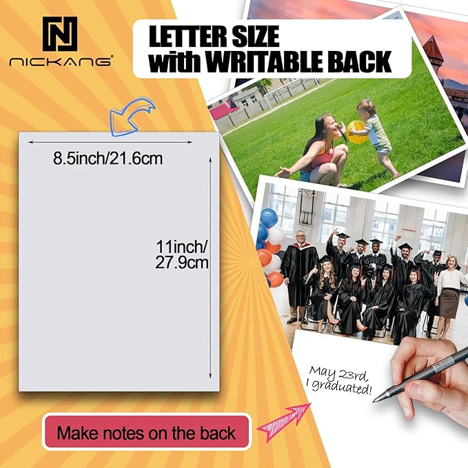 Glossy Photo Paper 8.5x11, Photo Paper for Printer, Photo Printer Paper, 8.5x11 Picture Paper for Inkjet Printer, Letter Size, 30 Sheets, 200 gsm